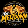 The Meltdown official header logo featuring a grilled cheese sandwich and phoenix emblem representing the community-funded food truck.